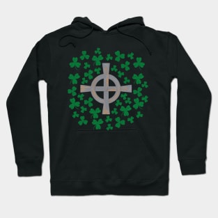 Celtic cross and Shamrock. St.Patrick's Day Hoodie